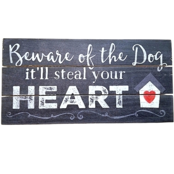 highland woodcrafters Other - 12"×6" Beware of Dog, Wall, Door, Standing Decor, Plank Art